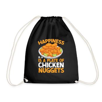 Chicken Nuggets Funny Fast Food Nugget Lover - Drawstring Bag - black - Front