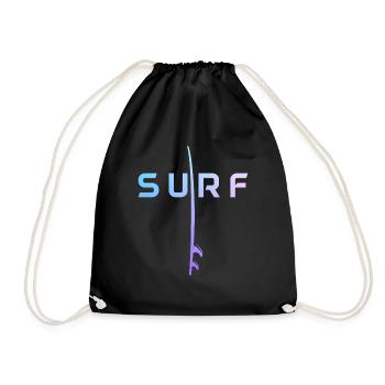 Surfer Vintage Surf Geschenk - Turnbeutel - Schwarz - Vorne