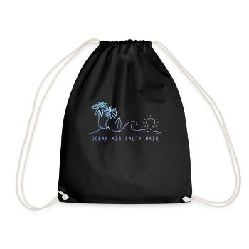 Surfer Vintage Surf Geschenk - Turnbeutel - Schwarz - Vorne