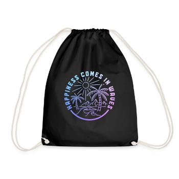 Surfer Vintage Surf Geschenk - Turnbeutel - Schwarz - Vorne