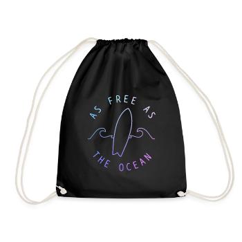 Surfer Vintage Surf Geschenk - Turnbeutel - Schwarz - Vorne