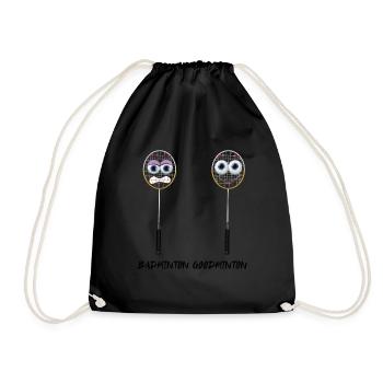 Badminton Humor Racquet Men - Drawstring Bag - black - Front