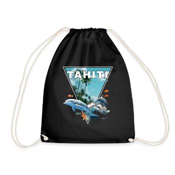 Tahiti Französisch-Polynesien Delfinstrand - Turnbeutel - Schwarz - Vorne
