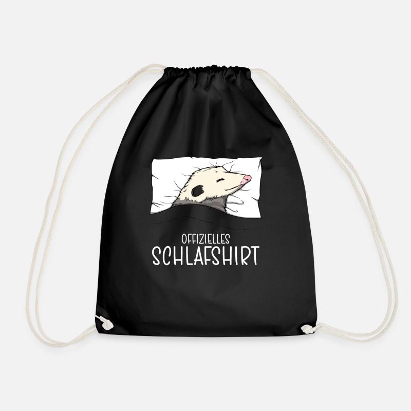 Offizielles Schlafshirt Opossum Schlafanzug - Turnbeutel - Schwarz