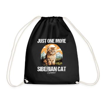 Siberian Cat Sibirische Katze - Turnbeutel - Schwarz - Vorne