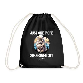 Siberian Cat Sibirische Katze - Drawstring Bag - black - Front