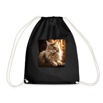 Siberian Cat Sibirische Katze - Drawstring Bag - black - Front