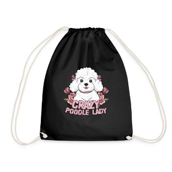 Crazy Poodle Lady Dog Owner Puppy Mom - Turnbeutel - Schwarz - Vorne