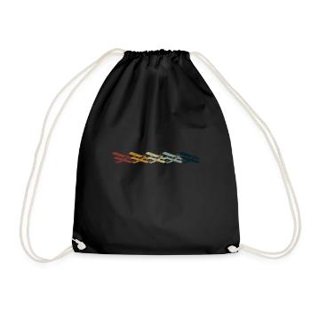 Airplane Tshirt Men's Helicopter Pilot Airplane - Drawstring Bag - black - Front