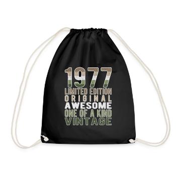 Limited Edition Since 1977 Birthday Vintage 1977 - Drawstring Bag - black - Front