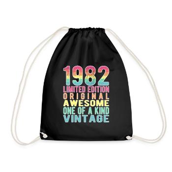 Edition limitée depuis 1982 Anniversaire Millésime 1982 - Sac de sport léger - noir - Devant
