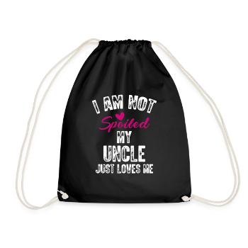 I'm Not Spoiled My Uncle Loves Me Funny Family - Drawstring Bag - black - Front