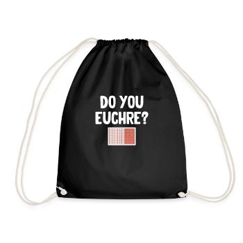 Do you play Euchre? Player Casino Dealer Mahjong - Drawstring Bag - black - Front