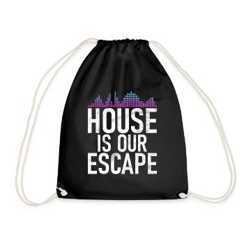 House Music, EDM, Rave, DJ, Electro, Deep House, Lover - Drawstring Bag - black - Front