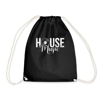 House Music, EDM, Rave, DJ, Electro, Deep House, Lover - Drawstring Bag - black - Front