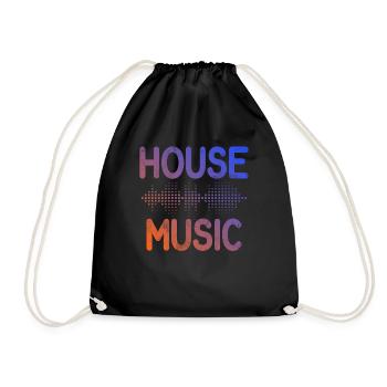 House Music, EDM, Rave, DJ, Electro, Deep House, Lover - Drawstring Bag - black - Front