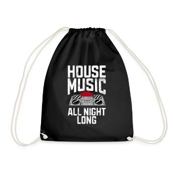 House Music EDM Rave DJ Electro Deep House Lover - Drawstring Bag - black - Front