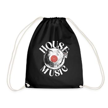 House Music EDM Rave DJ Electro Deep House Lover - Drawstring Bag - black - Front