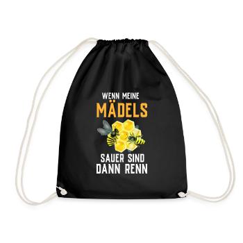 Beekeeper Tshirt Honey Bee Beekeeping Beekeeper - Drawstring Bag - black - Front
