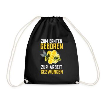 Beekeeper Tshirt Honey Bee Beekeeping Beekeeper - Drawstring Bag - black - Front