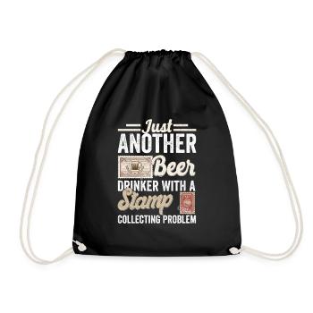 Beer & Stamps: A Collector's Perfect Blend - Drawstring Bag - black - Front