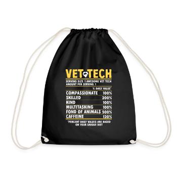 Vet Tech Veterinary Veterinary Technician - Drawstring Bag - black - Front