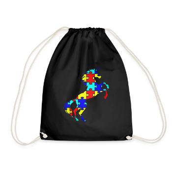 Licorne Autisme Puzzle Symbole Cool Licorne Magique - Sac de sport léger - noir - Devant