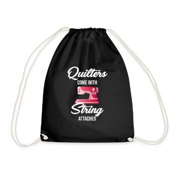 Les courtepointes sont attachées avec des ficelles - Sac de sport léger - noir - Devant
