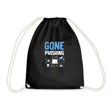 Gone Phishing Funny - Drawstring Bag - black - Front