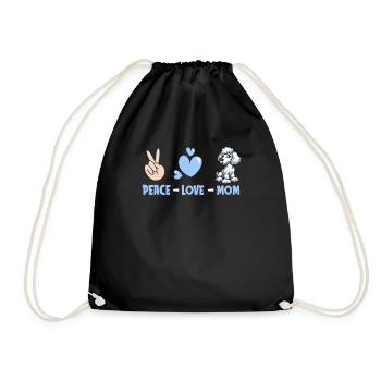Caniche Paix Amour Chien Maman - Sac de sport léger - noir - Devant