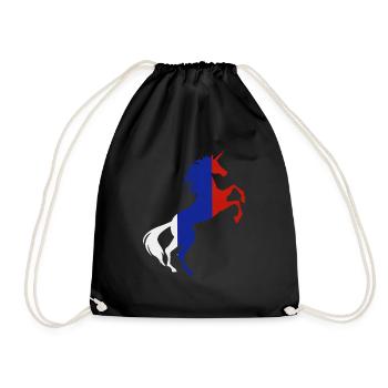 Einhorn Russland Flagge TShirt Magisches Einhorn Russisch - Turnbeutel - Schwarz - Vorne