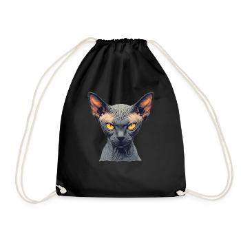 Sphynx Kitten Sphynx Cat - Drawstring Bag - black - Front