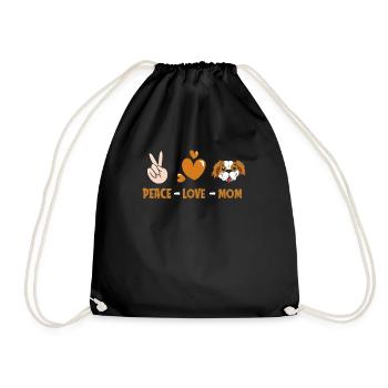 Pékinois Paix Amour Chien Maman - Sac de sport léger - noir - Devant