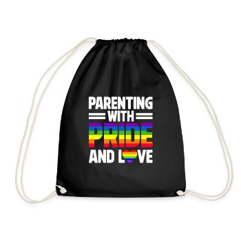 LGBTQ Dad Pride Month Rainbow Gays Father's Day - Drawstring Bag - black - Front