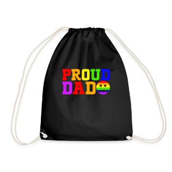LGBTQ Dad Pride Month Rainbow Gays Father's Day - Drawstring Bag - black - Front