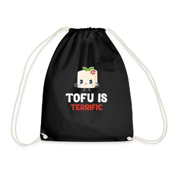 Tofu is great. Asian - Drawstring Bag - black - Front
