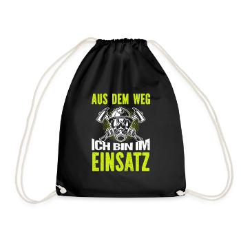 Firefighter Tshirt Firefighter Firefighter 112 - Drawstring Bag - black - Front