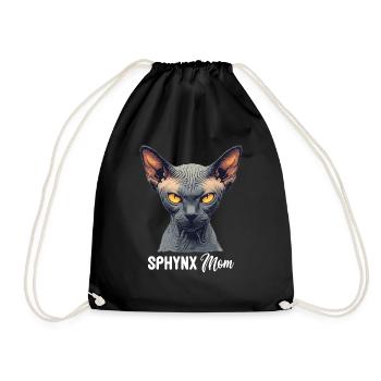 Sphynx Kitten Sphynx Cat - Drawstring Bag - black - Front