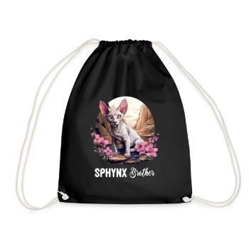 Sphynx Kitten Sphynx Cat - Drawstring Bag - black - Front