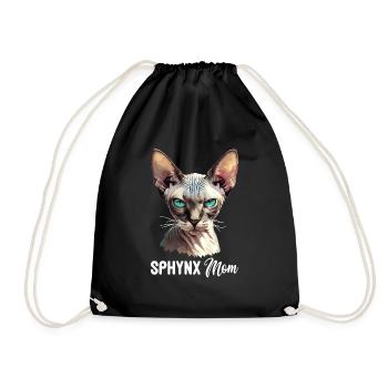 Sphynx Kitten Sphynx Cat - Drawstring Bag - black - Front