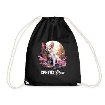 Sphynx Kitten Sphynx Cat - Drawstring Bag - black - Front
