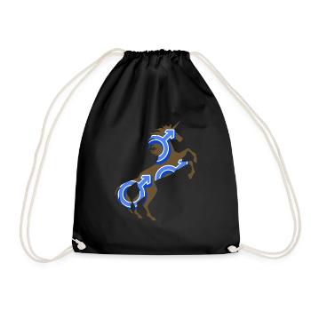 Male Symbol Unicorn T-Shirt Magical Unicorn Pun - Drawstring Bag - black - Front