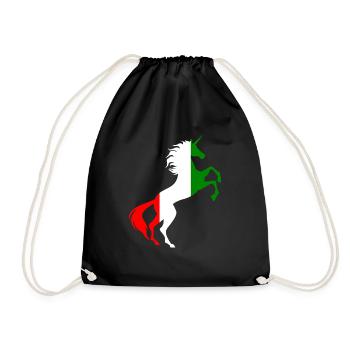 Licorne Hongrie Drapeau T-Shirt Licorne Magique Humour - Sac de sport léger - noir - Devant