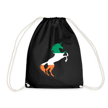 T-Shirt Drapeau Licorne Irlande Licorne Magique Irlandaise - Sac de sport léger - noir - Devant