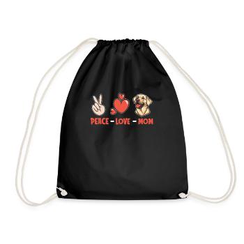 Labrador Peace Love Dog Mom - Turnbeutel - Schwarz - Vorne