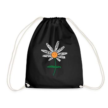 Teacher Life - Teach Love Inspire Teachers - Drawstring Bag - black - Front