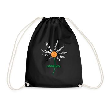 Teacher Life - Teach Love Inspire Teachers - Drawstring Bag - black - Front