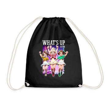 Quoi de neuf Sœur Drôle Tendance Streamer Jolie Fille - Sac de sport léger - noir - Devant