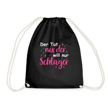 Schlager Tshirt Women's Schlager Party Costume Party - Drawstring Bag - black - Front