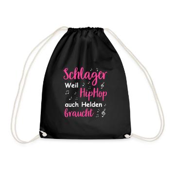 Schlager Tshirt Women's Schlager Party Costume Party - Drawstring Bag - black - Front